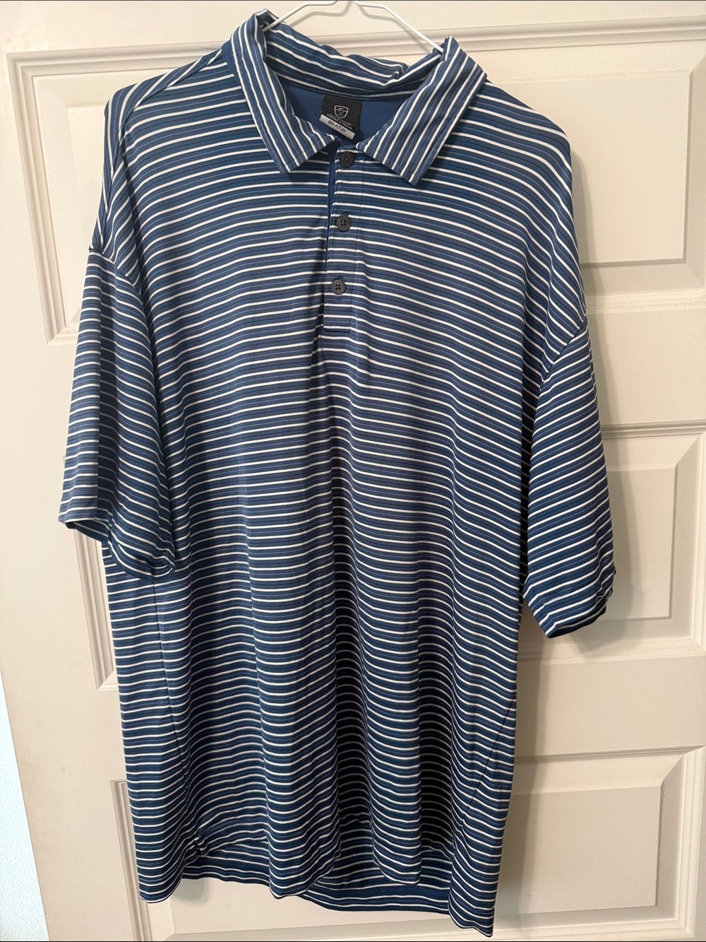 Men's Blue Striped Polo Shirt - Classic Casual